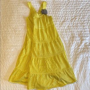 Girls yellow polka dot swing dress